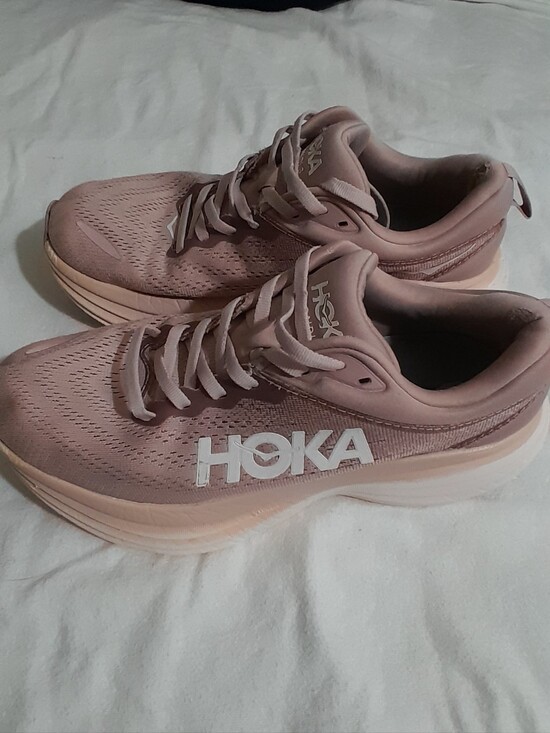 Hoka Shoes - HOKA Bondi 8 Women's Running Shoes in Dusty Pink